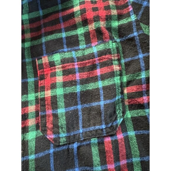 Art Class Boy’s Button-Down Hood Flannel Black w/ Multi-Color Plaid Size 16/18 - Picture 6 of 6